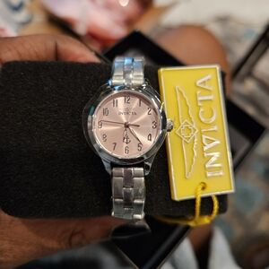 NWT Invicta Lady Silver Watch with Pink Dial
